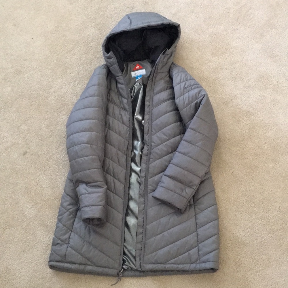 Columbia long hooded puff coat